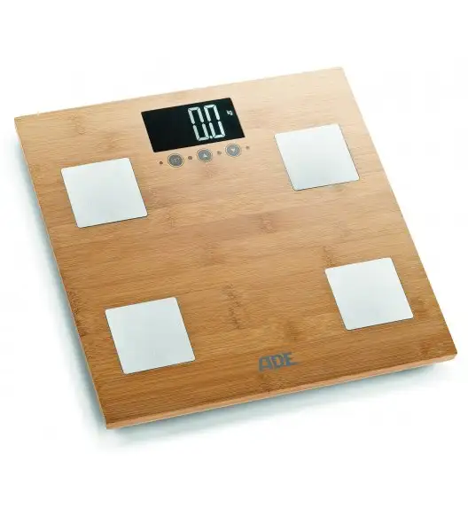 ADE BARBARA Waga łazienkowa z analizą masy ciała / 30 x 30 cm / bambus / brązowa / FreeForm