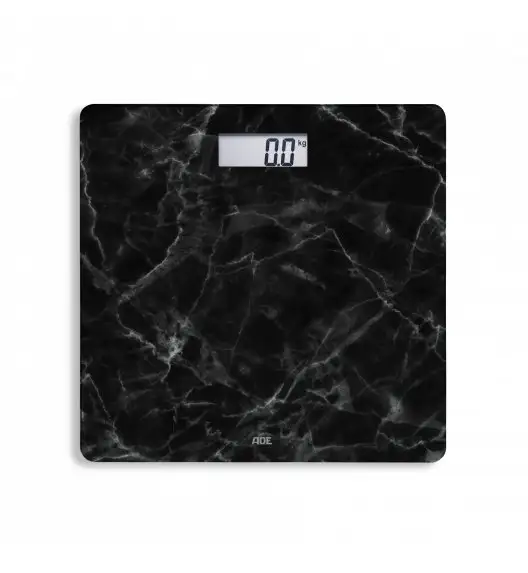 ADE AURORA Waga łazienkowa 30 x 30 cm / czarny marmur / szkło / FreeForm