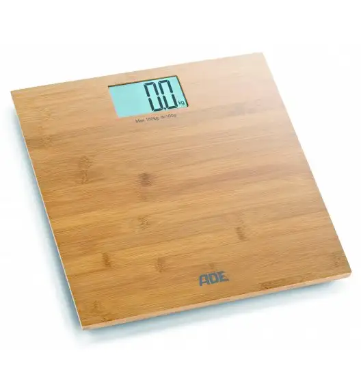 ADE MARTINA Waga łazienkowa 30 x 30 cm / biała / drewno bambusowe / FreeForm