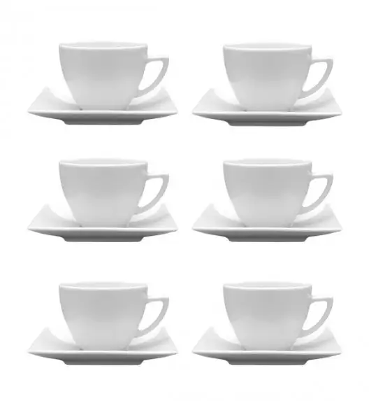 LUBIANA CLASSIC Komplet 6 Filiżanek 280 ml + spodki 15 cm / 12 el / 6 os