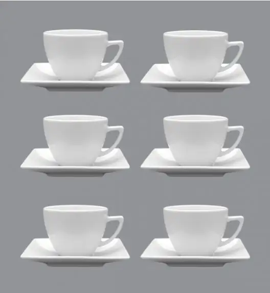 LUBIANA CLASSIC Komplet 6 Filiżanek 280 ml + spodki 15 cm / 12 el / 6 os