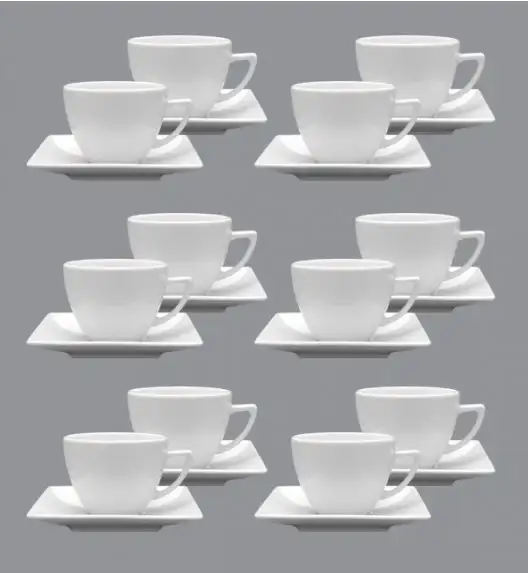LUBIANA CLASSIC Komplet 12 Filiżanek 280 ml + spodki 15 cm / 24 el / 12 os 