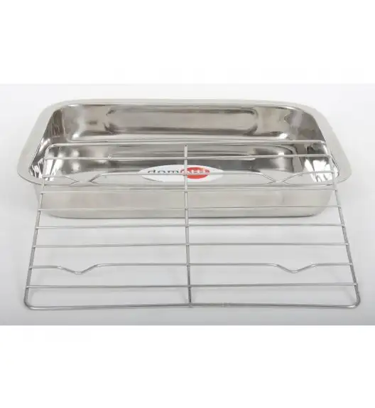 DOMOTTI Brytfanna z rusztem 30 x 22 x 5 cm / stal nierdzewna / 81230