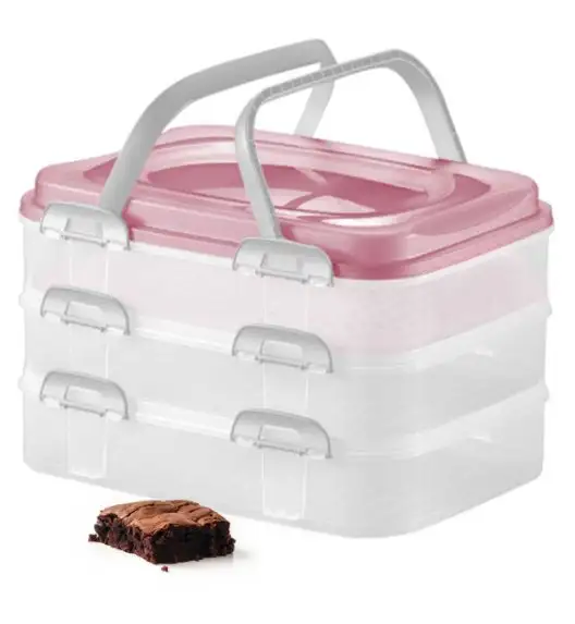 DOMOTTI DOLCE Trzypiętrowy pojemnik na ciasto 40 x 30 x 24,3 cm / tworzywo sztuczne