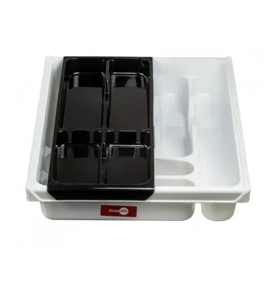 DOMOTTI DOUBLE Podwójny wkład na sztućce do szuflady 38,5 x 30,5 x 7 cm / tworzywo sztuczne / czarny