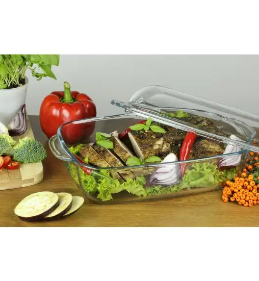 AMBITION EXCELLENT Naczynie żaroodporne z pokrywką / prostokątne 5,3 L / szkło / 32991