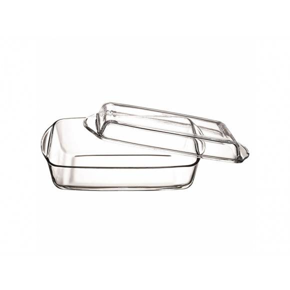 AMBITION EXCELLENT Naczynie żaroodporne 3,9 l z pokrywką / prostokątne / 35 x 19,5 cm / szkło / 74823