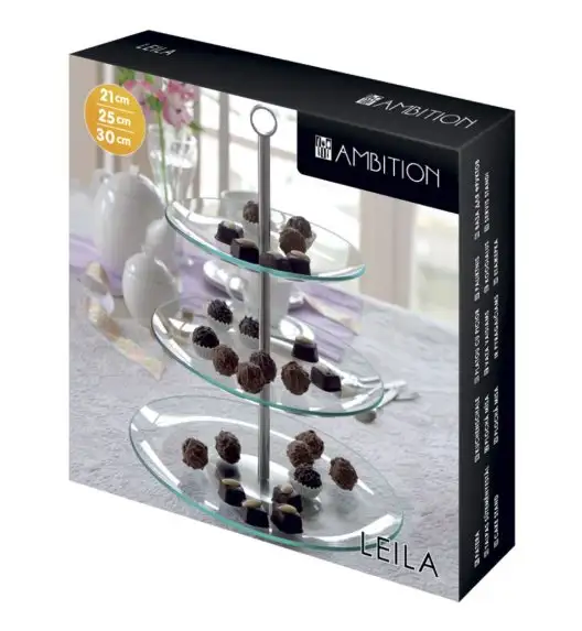 AMBITION LEILA Patera trzypoziomowa 39 x 30 cm / szkło / 69897