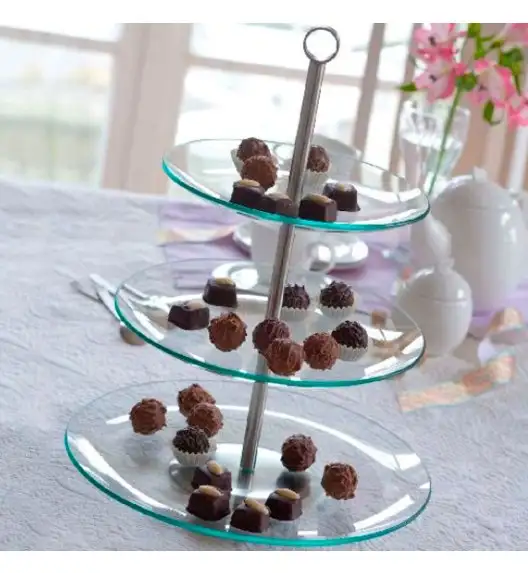 AMBITION LEILA Patera trzypoziomowa 39 x 30 cm / szkło / 69897