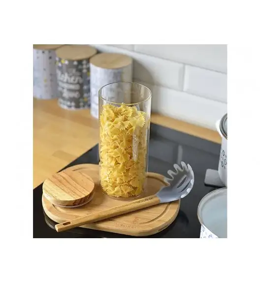 AMBITION NORDIC Pojemnik szklany z bambusowym wieczkiem 1,4 l / styl skandynawski