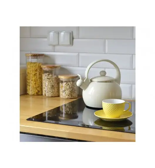 AMBITION NORDIC Pojemnik szklany z bambusowym wieczkiem 1,4 l / styl skandynawski