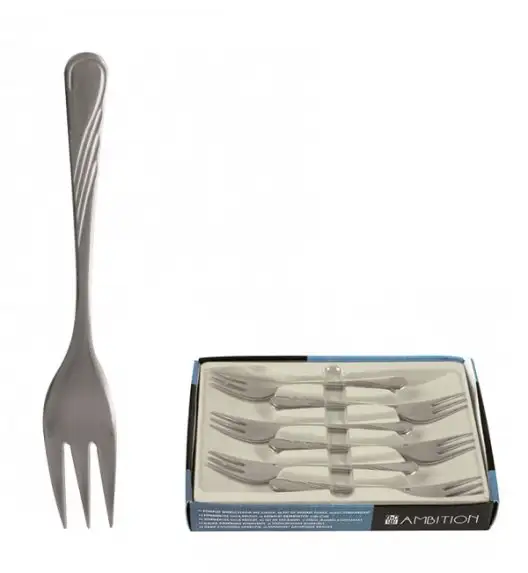 AMBITION NAPOLI Widelczyki do ciasta 6 el pudełko połysk / 6 osób / 89481