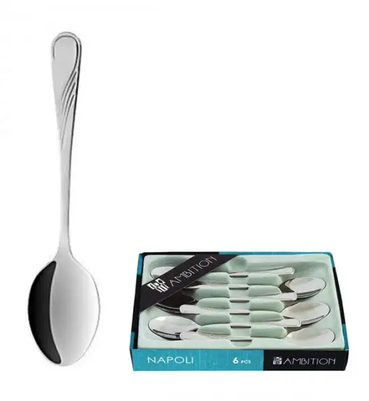 AMBITION NAPOLI Sztućce Łyżeczki do herbaty 6 el pudełko połysk / 6 osób / 89580