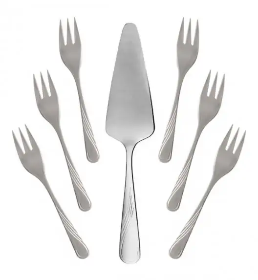 AMBITION NAPOLI Sztućce komplet deserowy 7 el pudełko połysk / 6 osób / 89582