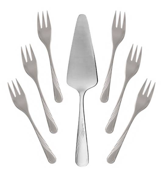 AMBITION NAPOLI Sztućce komplet deserowy 7 el pudełko połysk / 6 osób / 89582