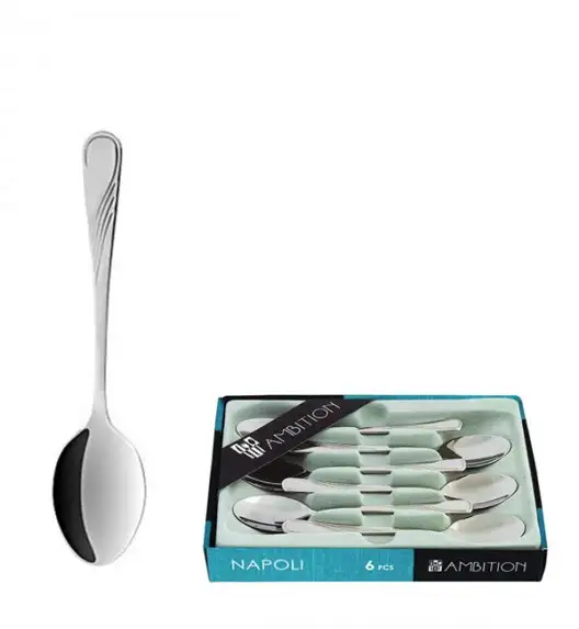 AMBITION NAPOLI Sztućce Łyżeczki do kawy 6 el pudełko połysk / 6 osób / 89584