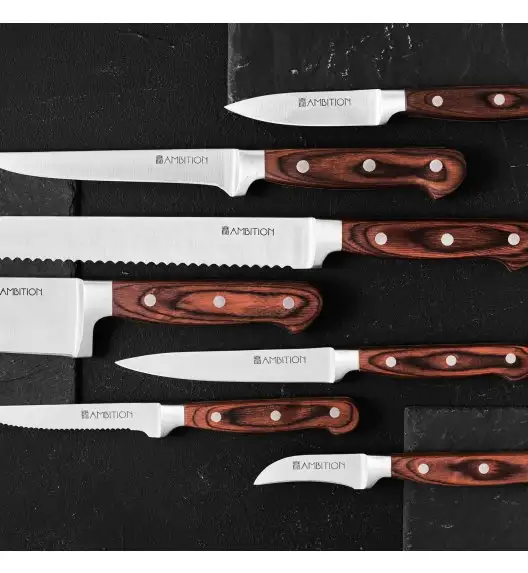 AMBITION TITANIUM Nóż do obierania 5 cm / drewniana rękojeść