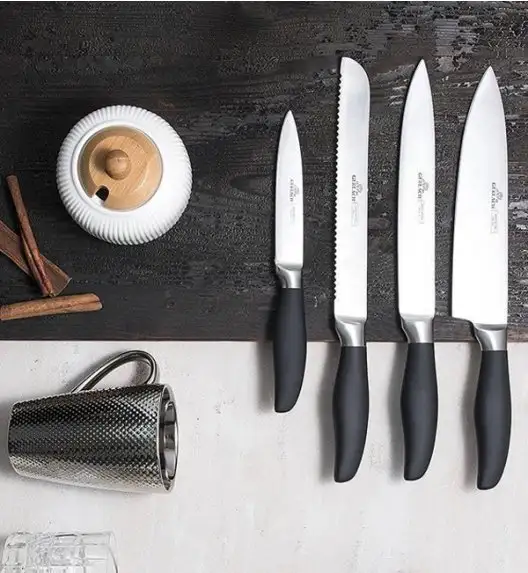 GERLACH STYLE PLUS Komplet 5 noży w bloku + ostrzałka 2w1