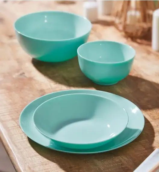 LUMINARC DIWALI TURQUISE Komplet obiadowy 19 el dla 6 os / szkło hartowane