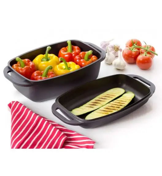 AMBITION MAGNAT Brytfanna 2w1 z pokrywą 32 x 21 cm / aluminium / szara / 80077