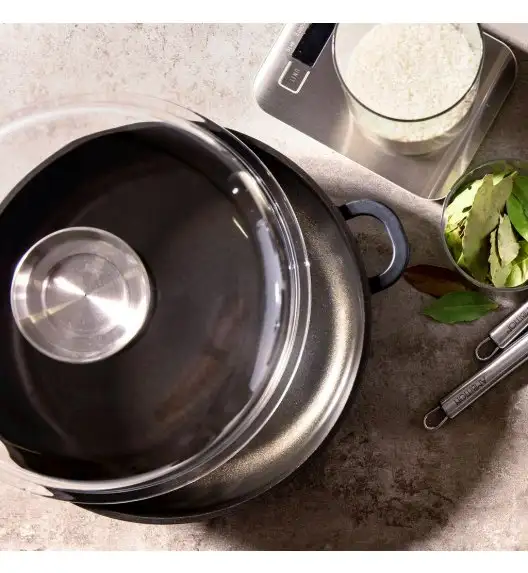AMBITION MAGNAT Brytfanna / Patelnia głęboka z pokrywą Ø30 cm / aluminium / czarna / 84524