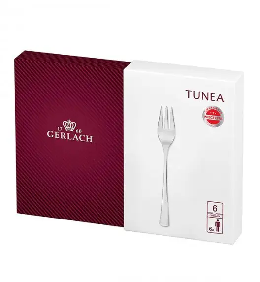 GERLACH TUNEA Sztućce Widelczyki do ciast 6 el pudełko / 6 osób / połysk