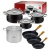 GERLACH PRIME Komplet Garnki z pokrywkami 6 el + Garnek 7 l Gerlach Ambiente + patelnie Gerlach Natur 20, 24, 28 cm