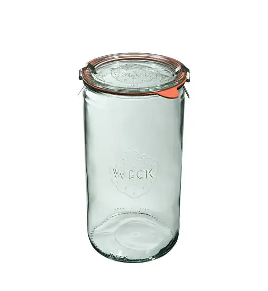 WECK Komplet 6 słoików cylindrycznych na przetwory z uszczelką i 2 zapinkami 1,59l