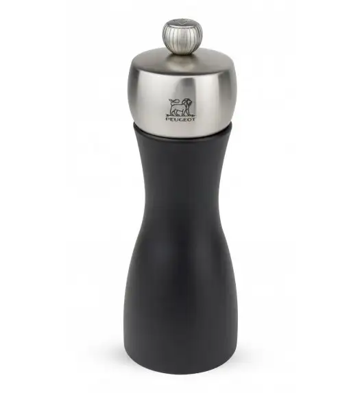 PEUGEOT FIDJI Młynek do pieprzu 15 cm / czarny mat / drewno + stal nierdzewna