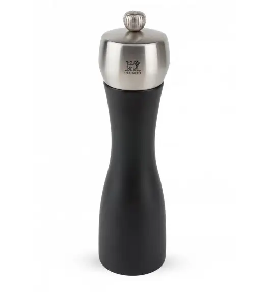 PEUGEOT FIDJI Młynek do soli 20 cm / czarny mat / drewno + stal nierdzewna