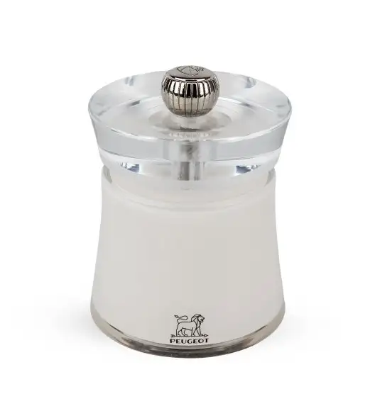PEUGEOT BALI Młynek do soli 8 cm / biały / akryl + stal nierdzewna