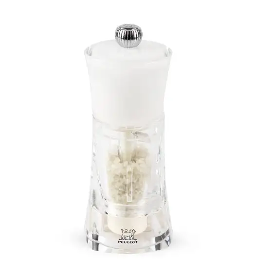 PEUGEOT MOLENE Młynek do soli morskiej wilgotnej 14 cm / biały / akryl + stal nierdzewna