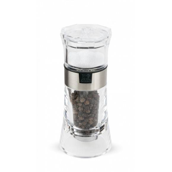PEUGEOT OSLO Młynek do pieprzu  z solniczką 13 cm / akryl + stal nierdzewna