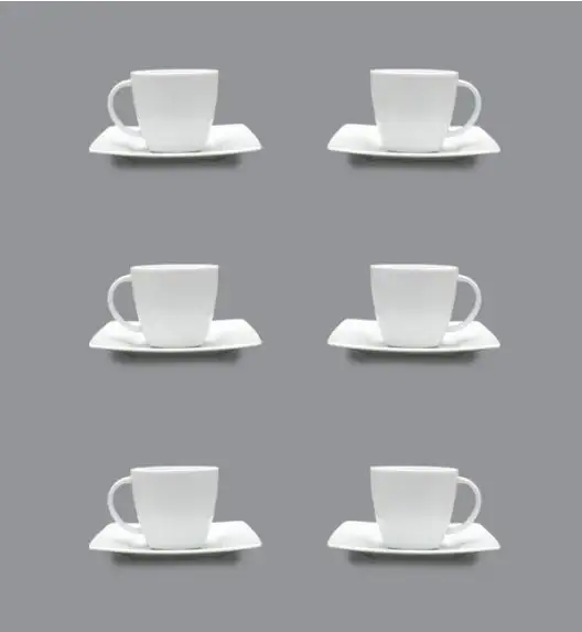 LUBIANA VICTORIA 6 x filiżanka do espresso 90 ml + spodki / 12 el / porcelana