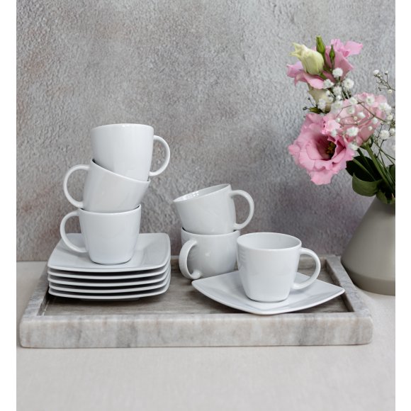 LUBIANA VICTORIA 6 x filiżanka do espresso 90 ml + spodki / 12 el / porcelana