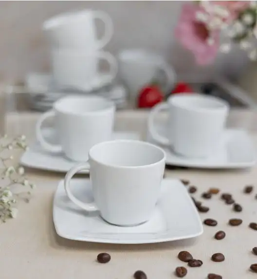 LUBIANA VICTORIA 6 x filiżanka do espresso 90 ml + spodki / 12 el / porcelana