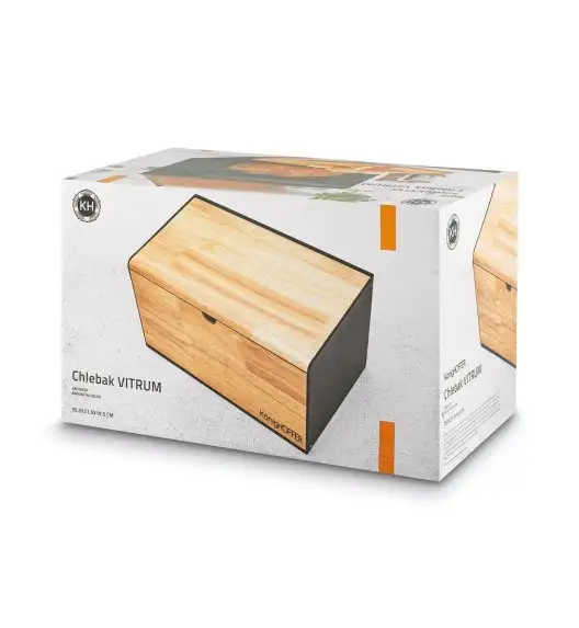 KÖNIGHOFFER VITRUM Chlebak z deską 35,5 cm / 2w1 / drewno bambusowe