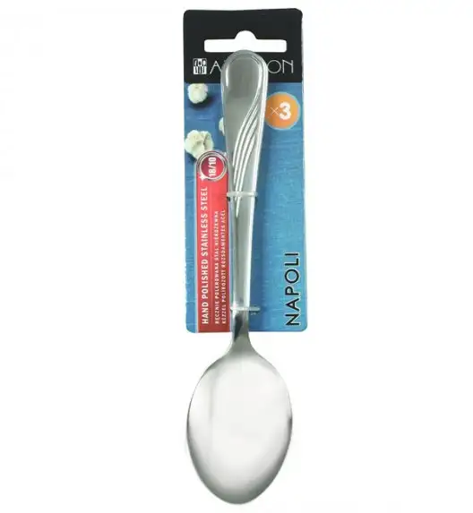 AMBITION NAPOLI Sztućce Łyżki obiadowe 3 el dla 3 osób / zawieszka / połysk 