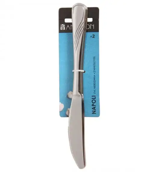 AMBITION NAPOLI Sztućce Noże obiadowe 2 el dla 2 osób / zawieszka / połysk 