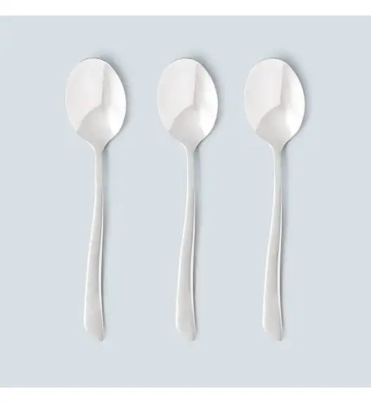 AMBITION Wave Sztućce Komplet 3 łyżeczek do herbaty dla 3 osób na zawieszce / połysk / 83880