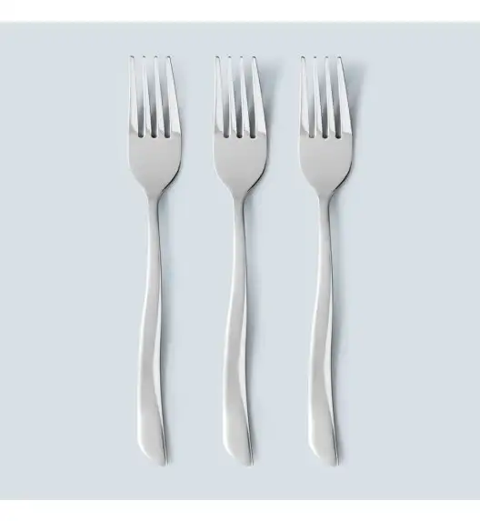 AMBITION Wave Sztućce Komplet 3 widelców obiadowych dla 3 osób na zawieszce / połysk