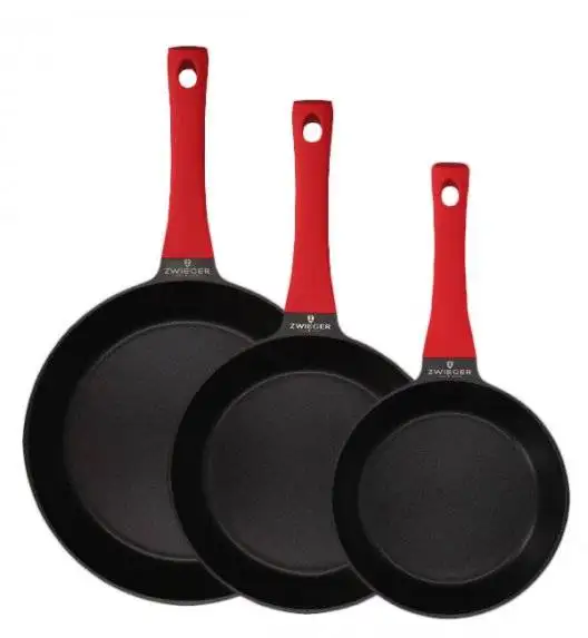 ZWIEGER OBSIDIAN Komplet patelni z powłoką GREBLON non- stick / 20, 24, 28 cm 