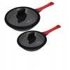 ZWIEGER OBSIDIAN Komplet patelni z pokrywkami / powłoka GREBLON non- stick / 24, 28 cm