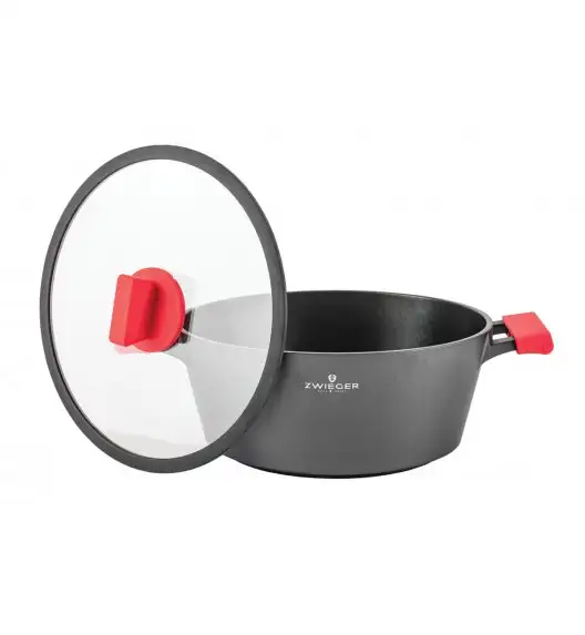 ZWIEGER OBSIDIAN Komplet garnków z pokrywkami 6 el + patelnie Zwieger Obsidian 20, 24, 28cm