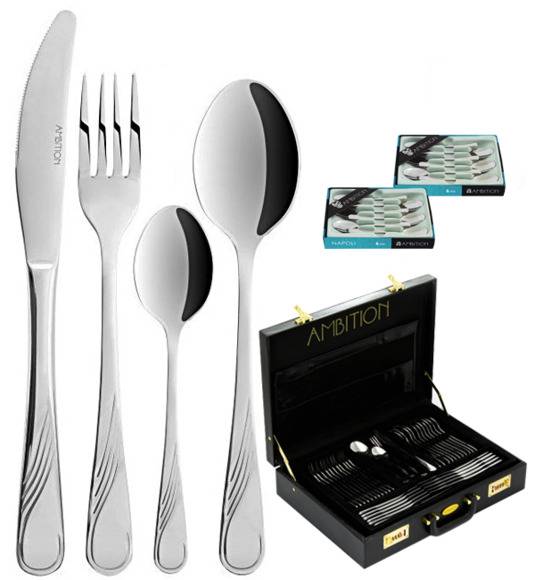 AMBITION NAPOLI Sztućce Komplet 84 elementy / 12 osób