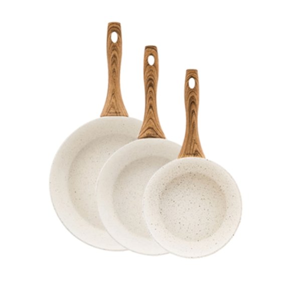 AMBITION NATURE Komplet patelni z powłoką nieprzywierającą Ø20+24+28 cm