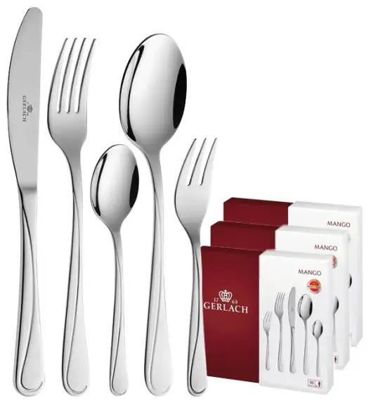 Gerlach Mango Sztućce Komplet 90 el pudełko / 18 osób / połysk
