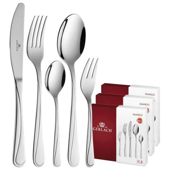 Gerlach Mango Sztućce Komplet 90 el pudełko / 18 osób / połysk