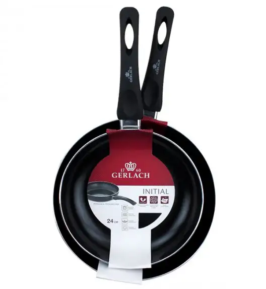 GERLACH PRIME Komplet Garnki z pokrywkami 6 el + patelnie Gerlach Initial 24, 28 cm