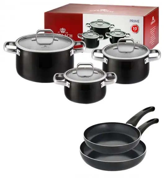 GERLACH PRIME Komplet Garnki z pokrywkami 6 el + patelnie Gerlach Initial 24, 28 cm
